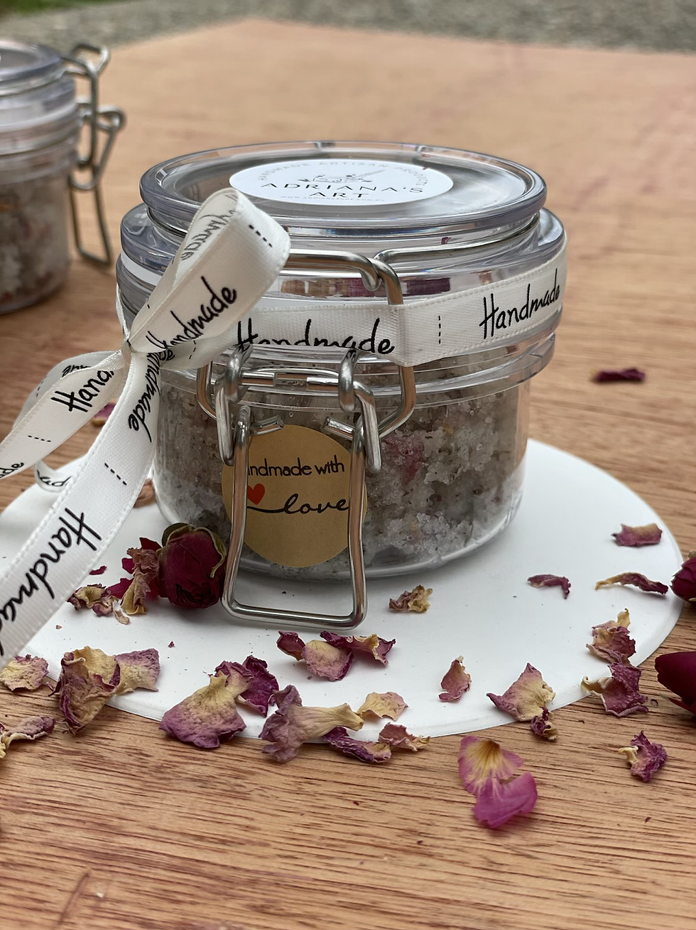 Thumbnail: Handmade Organic Sugar Scrub with Rose, Green Tea, Geranium and Coconut Oil