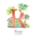 Lettre R peinte à l'aquarelle dans un paysage exotique à personnaliser