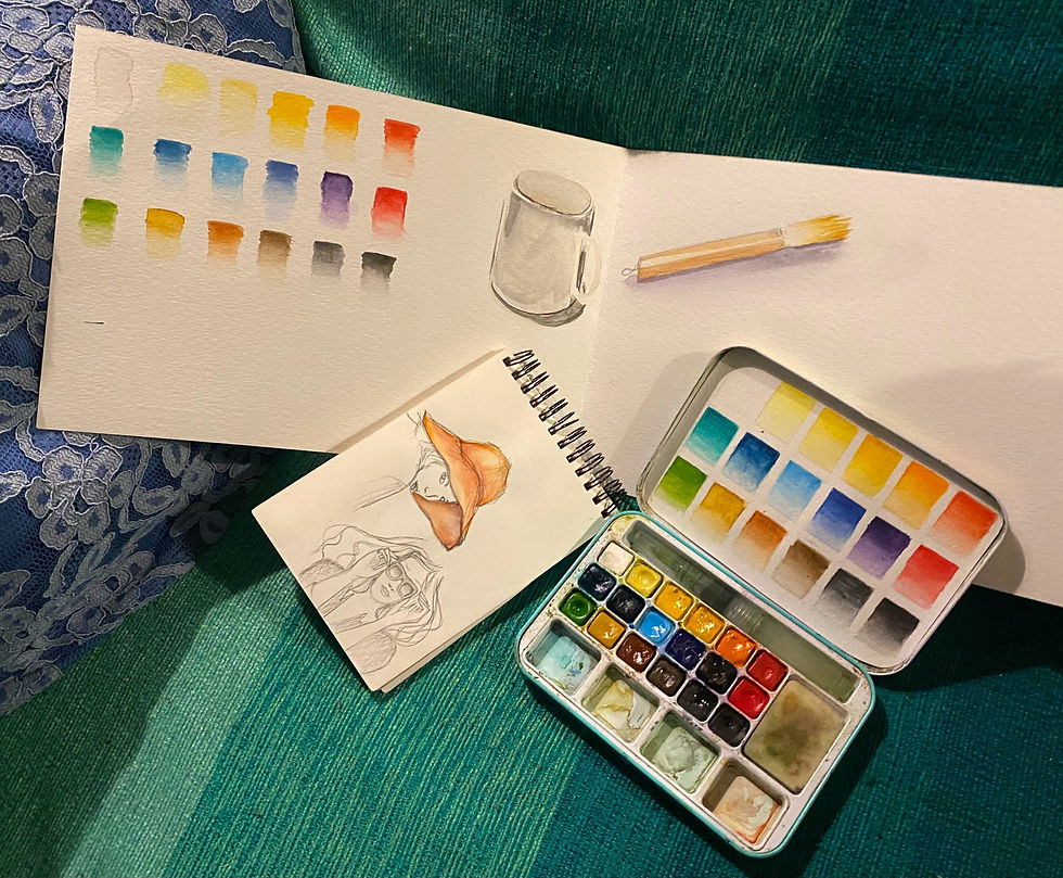 Diverses réalisations à l'aquarelle