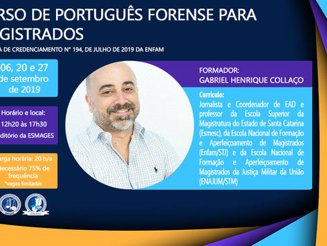 Abertas inscrições para Curso de Português Forense para Magistrados