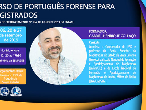 Abertas inscrições para Curso de Português Forense para Magistrados