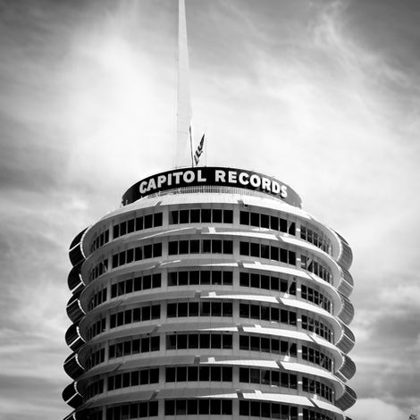 Fine Art Black & White print of the Capitol records Building, Los Angeles. Captured by Photographer Alexander Eastick.