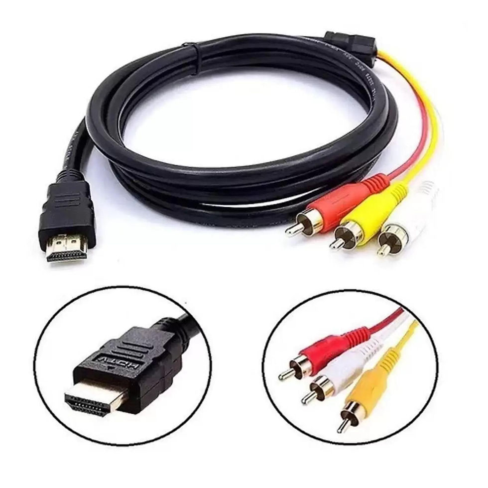 Miniatura: Cabo HDMI para RCA, 1080p 1,5 m HDMI macho para 3-RCA vídeo áudio AV adaptador