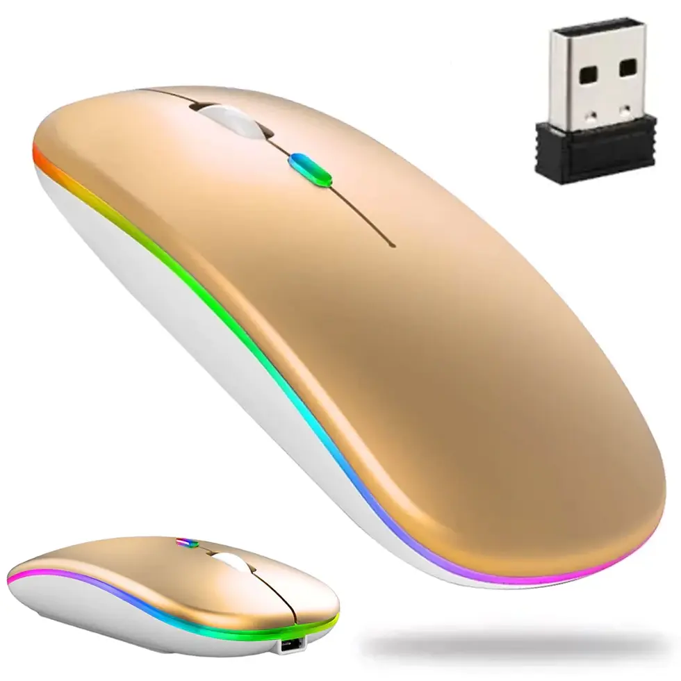 Miniatura: Mouse Recarregável Sem Fio Led  Óptico 2.4ghz Ultra Slim