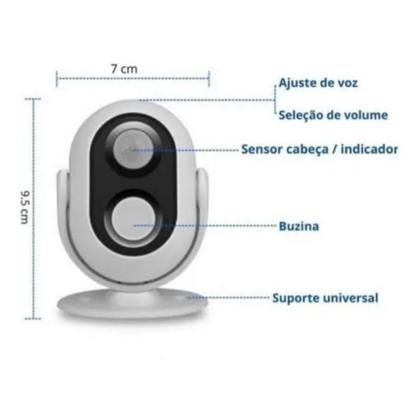 Miniatura: Sensor Presença Infravermelho Alarme Multifunções A Pilha e Cabo USB