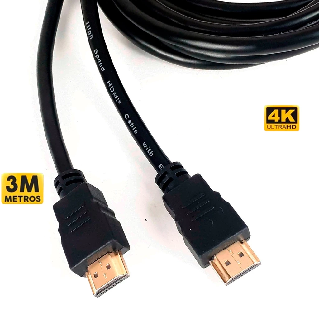 Cabo Hdmi 4k Ultrahd 3d C/ Filtro 19 Pinos Pc /Gamer /Tv /Notebook ps3 xbox