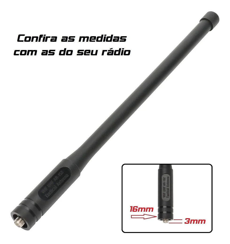 Miniatura: Antena Tática 25cm De Alto Ganho Baofeng Ar-152 Sma-f Vhf/uhf