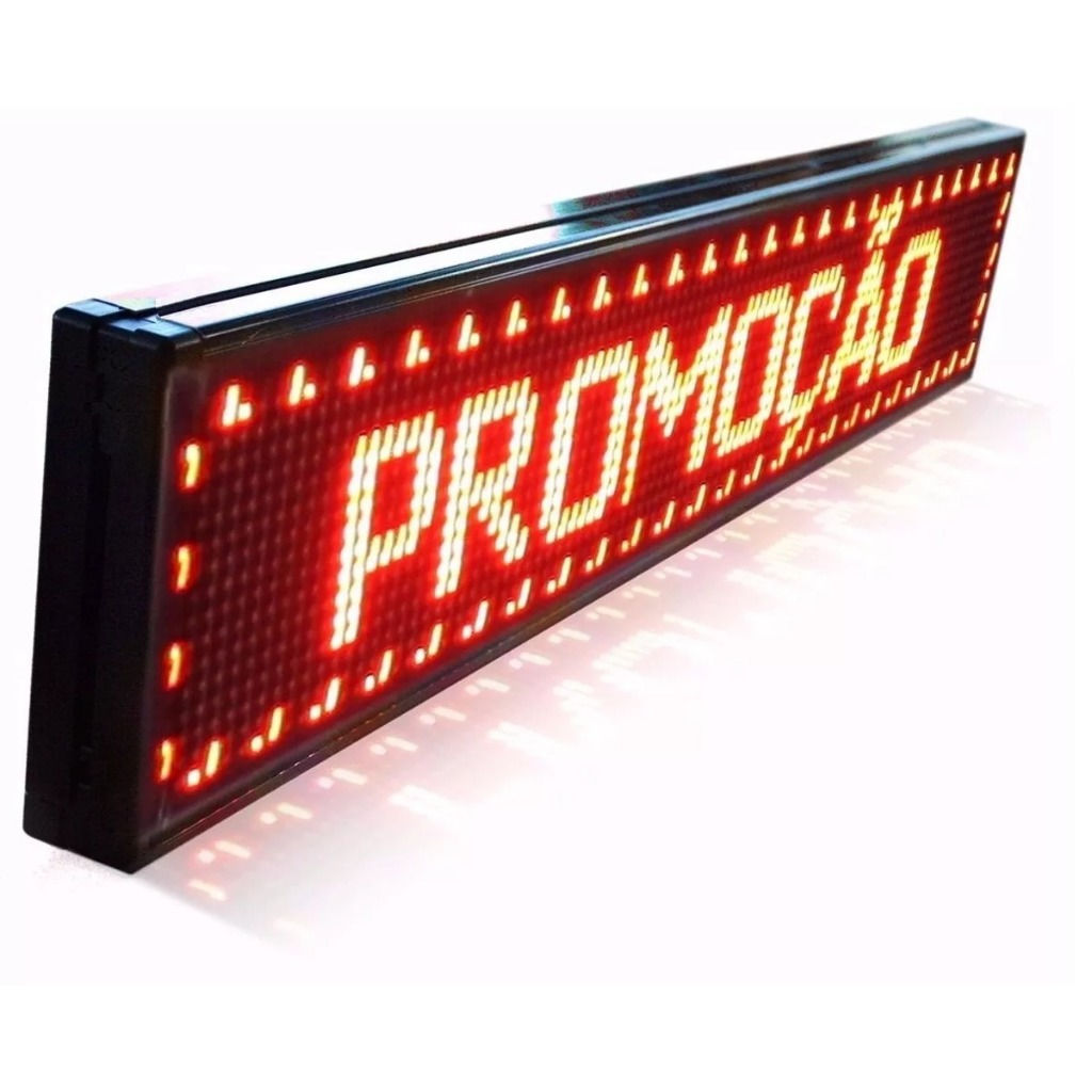 Painel Letreiro De Led Vermelho M 100x20cm 110-220v