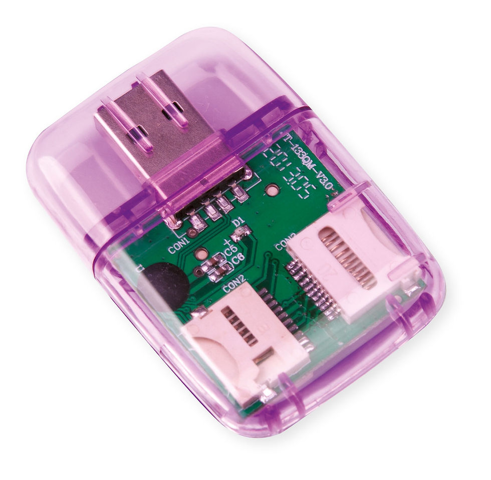 Miniatura: Leitor 4 em 1 Usb Adaptador Cartão De Memória Micro Sd Sd Duo M5 M2