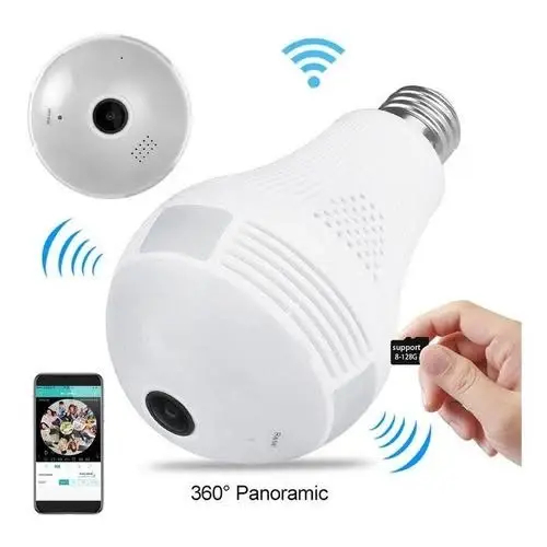 Miniatura: Lampada  Camera Espiã  Visão Noturna Ip Led Wifi Hd Panorâmica