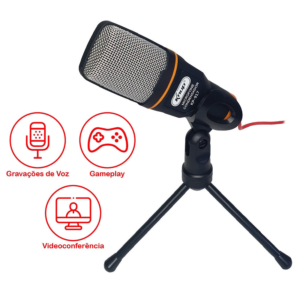 Miniatura: Microfone Condensador Com Tripé, P2 3.5mm - Knup KP-917