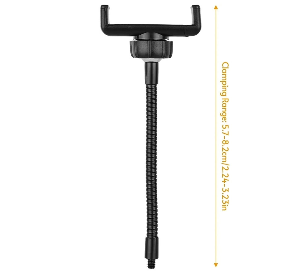 Miniatura: Suporte de braçadeira dobrável para telefone com 1/4 de parafuso de montagem par