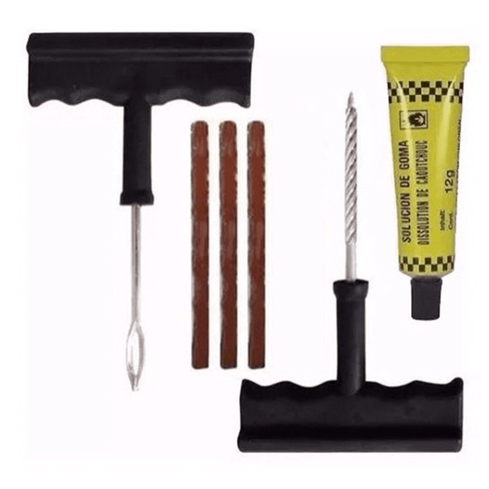 Kit Remendo 6 Pçs Reparo Pneu Sem Câmara Macarrão Furo Carro Moto