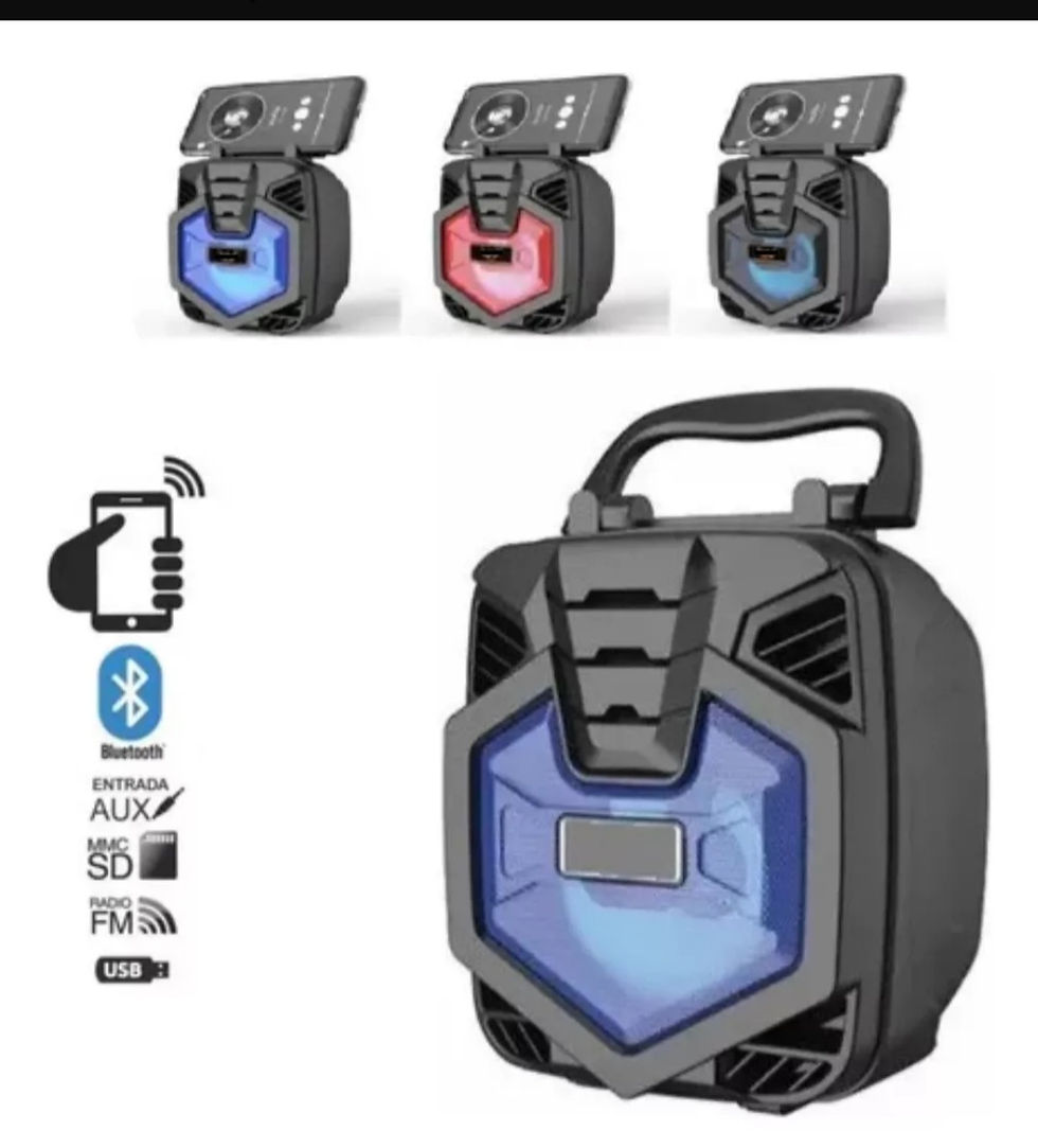 Miniatura: Caixinha De Som Bluetooth Potente 8w  Bluetooth/Fm , Usb E Sd Card