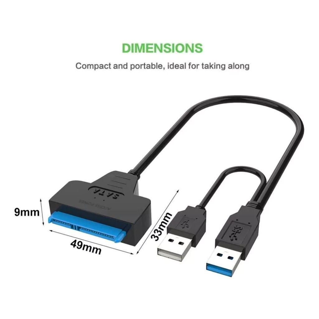 Cabo Conversor Adaptador Usb 2.0 Sata Dual + usb 2,0 Entrada 12v Para HD 3.5