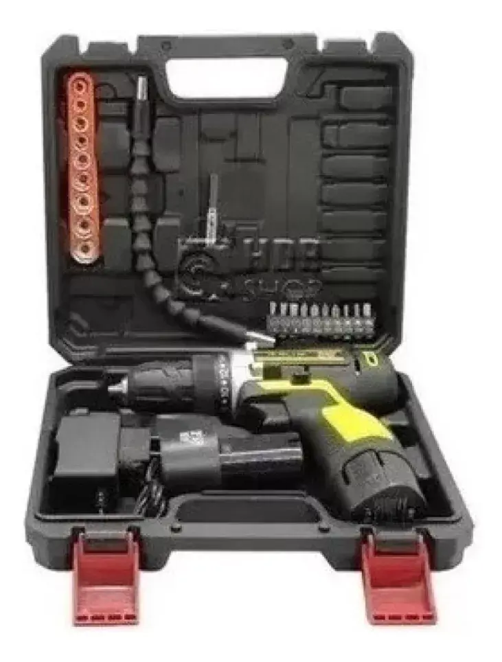 Miniatura: Parafusadeira Furadeira Sem Fio 1 Bateria 12v  Recarregável Com Maleta