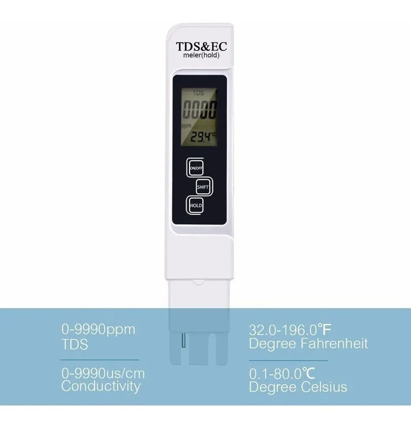 Miniatura: Medidor Tds E Ec Com Termômetro Condutivímetro Digital Pef - B-max