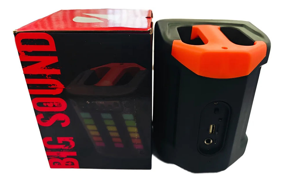 Miniatura: Caixa De Som Bluetooth Portátil Karaoke Com Led Rgb Kts-1901 Cor Preto 13.5x13,5