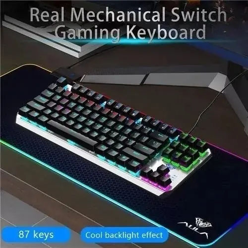 Miniatura: Teclado Gamer Mecânico Usb Com Fio Rgb Windows Aula-F2067