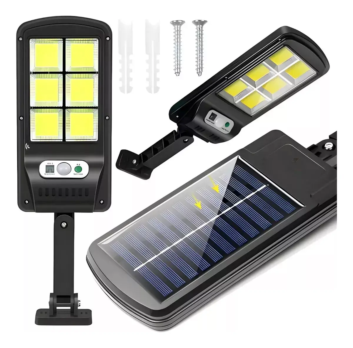 Luminária Solar Led 24w Parede 120 Cob Sensor Movimento/ Controle remoto