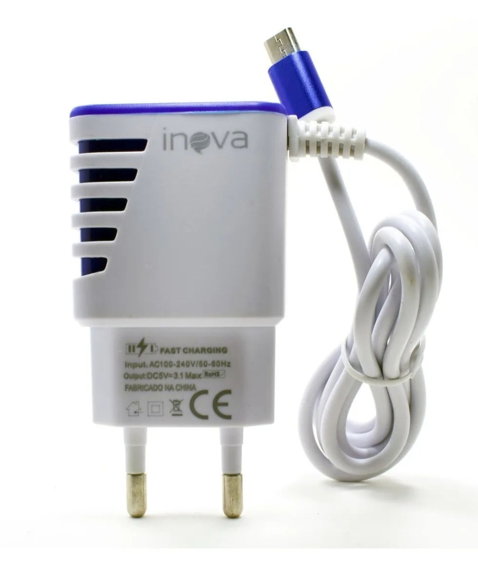 Carregador Celular Turbo 3.1 Cabo 2 Usb Tipo C Inova