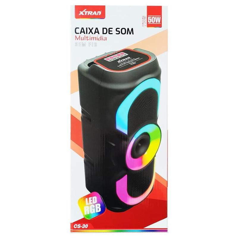 Miniatura: Caixa de Som 50w Bluetooth Potente LED Portatil Grande Original - Xtrad