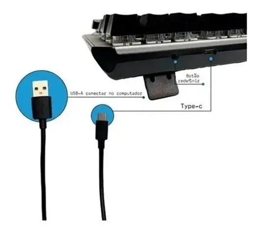 Miniatura: Teclado Gamer Mecânico Usb Com Fio Rgb Windows Aula-F2067