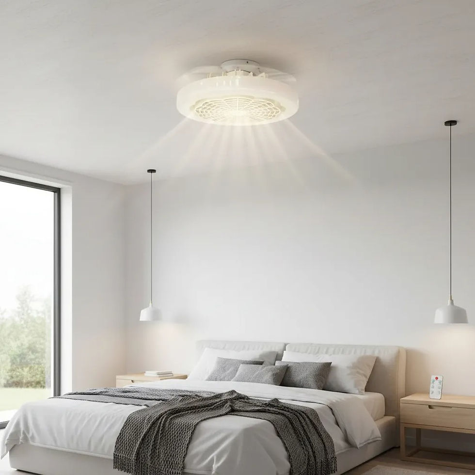 Miniatura: Ventilador Lampada Com Luz De Led 30w Ajustável Com Controle / Branco 127/220v