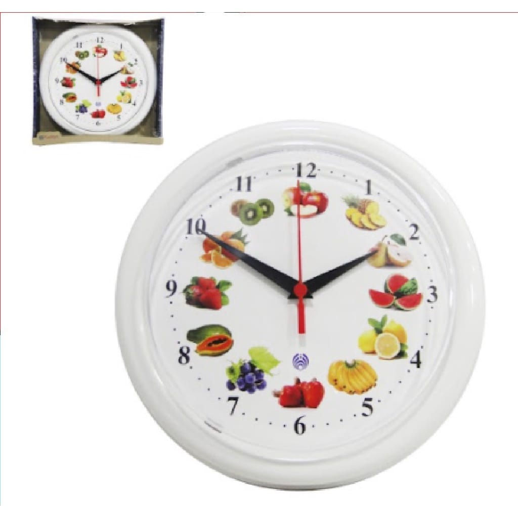 Relógio de Parede Decorativo Frutas para Cozinha Quarto Recepção