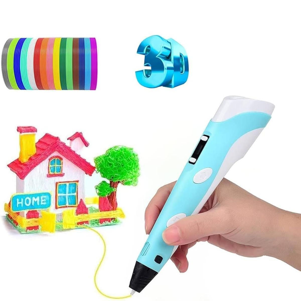 Caneta 3d Impressora Infantil + 2 Refil Filamento