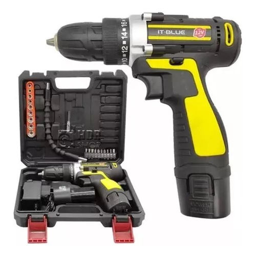 Miniatura: Parafusadeira Furadeira Sem Fio 1 Bateria 12v  Recarregável Com Maleta