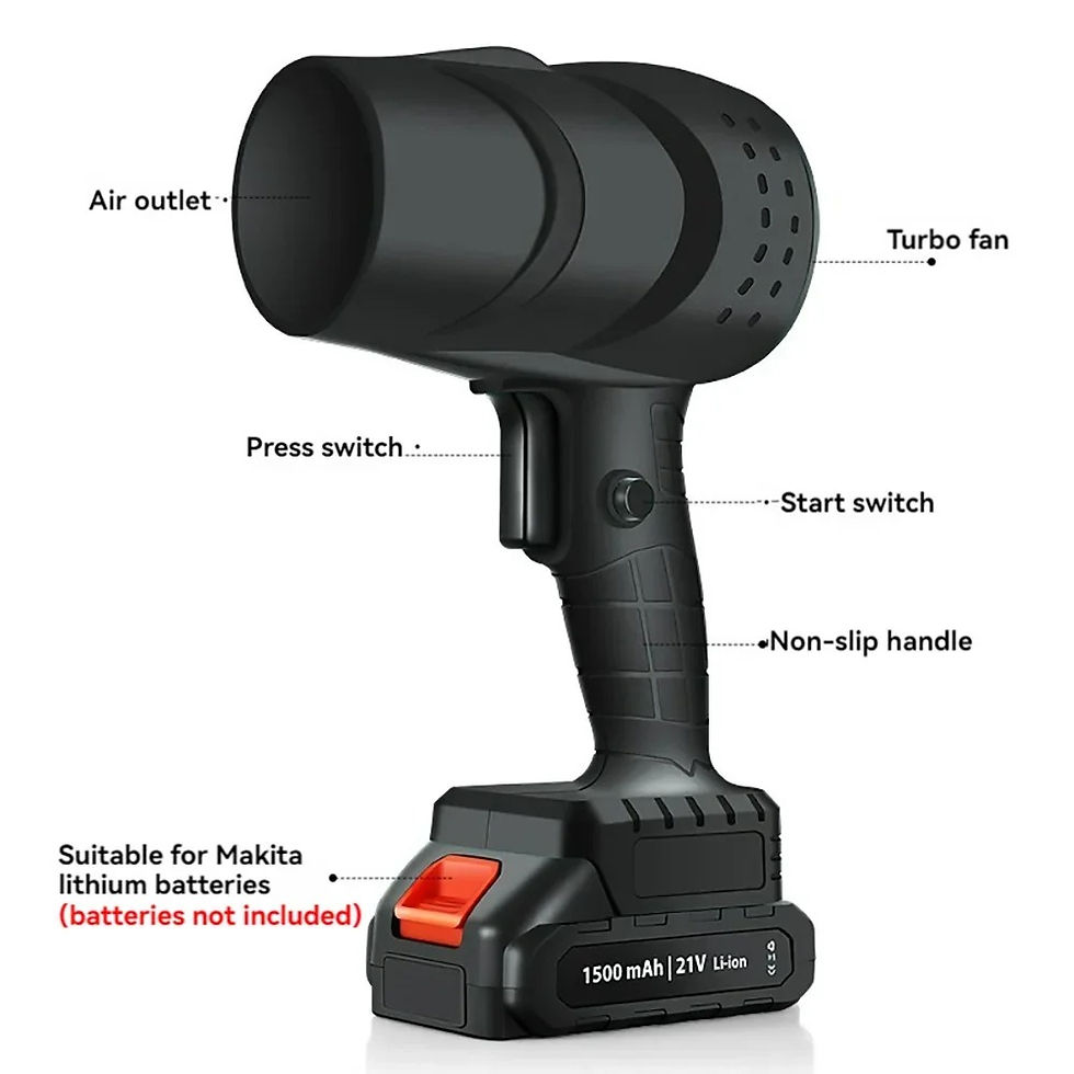 Miniatura: Soprador Portátil Sem Fio Preto Bateria 48V Potência 130W Eletrico Mini Ventilad