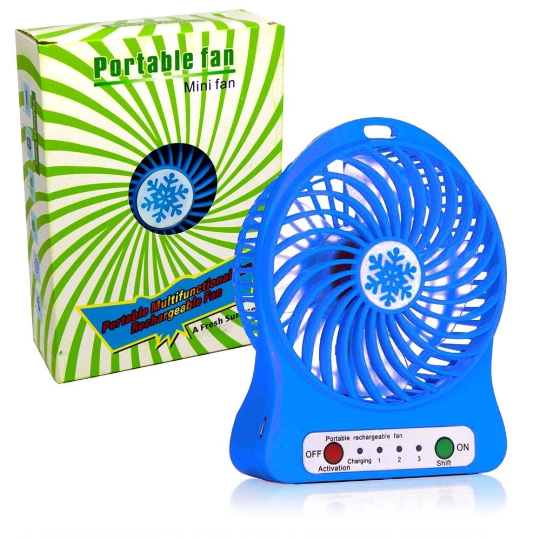 Mini ventilador recarregável de mesa funciona usb e a pilha ( pilha nao encluso