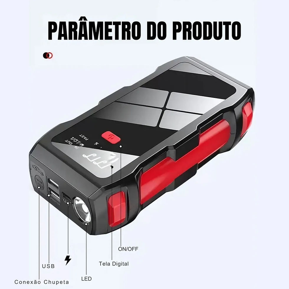 Miniatura: Auxiliar Partida Bateria Portatil Veicular Carro Emergência