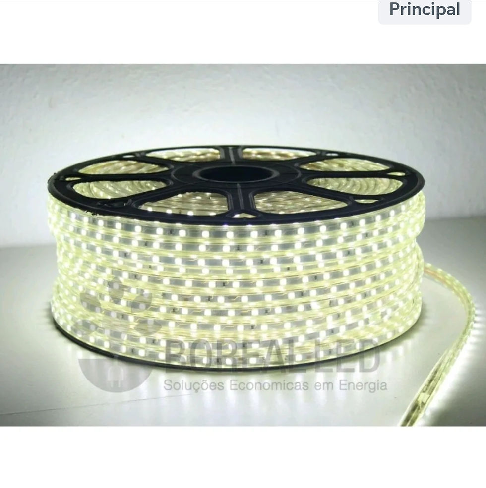 Miniatura: Fita de led mangueira chata 5050 branco Frio 10 metros C/ Fonte  bivolt