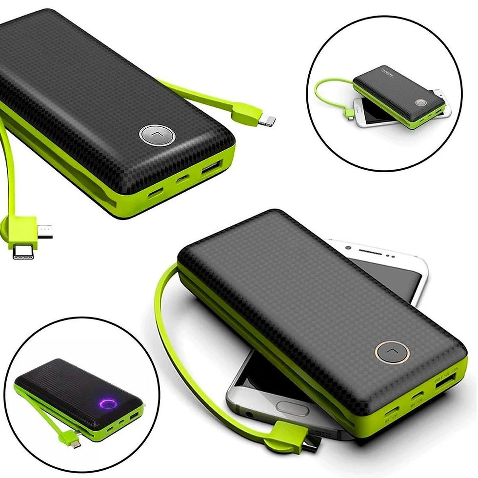 Miniatura: Carregador Portátil Usb-c/usb 20000mah Carregamento Rápido Cor Preto E Verde