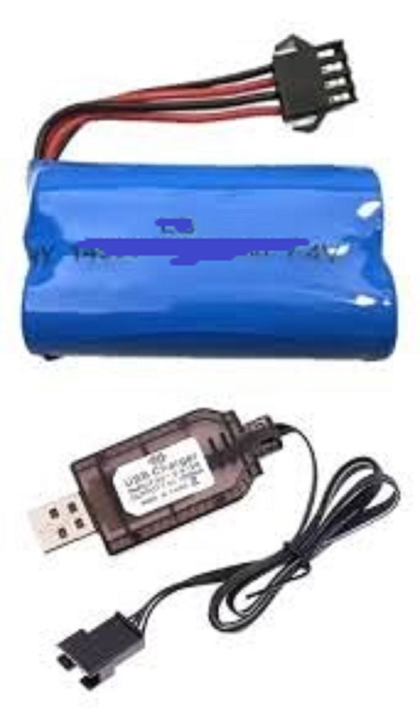 Kit Bateria 14500 Arma De Gel + Carregador 7.4v / Sm-4p Usb