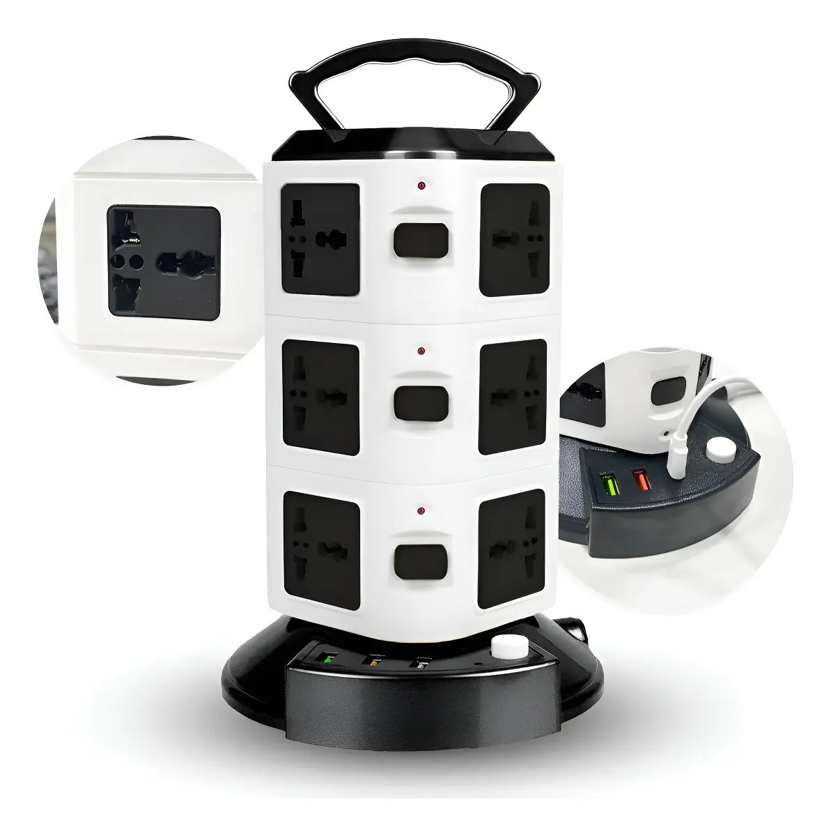 Extensão Torre Com 12 Tomada Universal + 2 Usb + 1 Tipo C