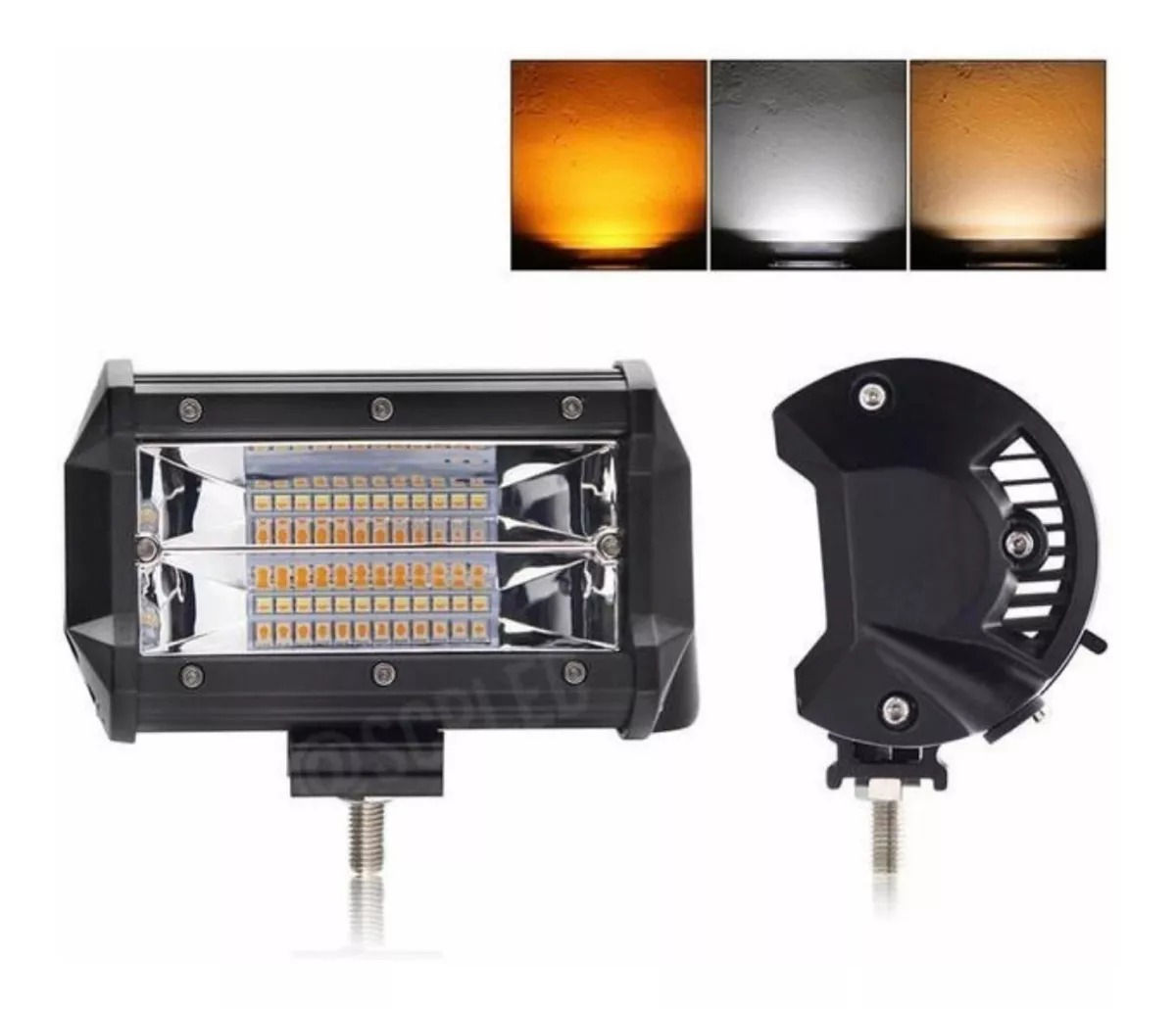 Farol Milha Led Dual Color 72w C/strobos Intermitente