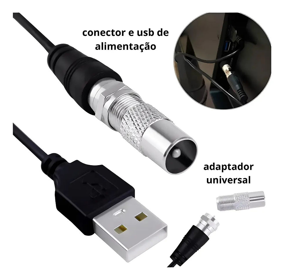 Miniatura: Antena Digital 4k Interna Hdtv Uhf Vhf Amplificador Sinal