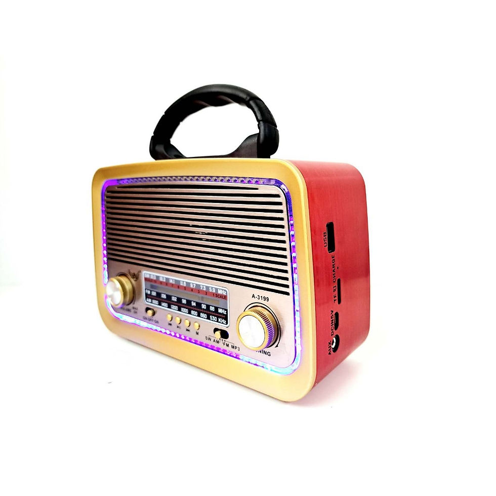 Miniatura: Rádio Retro , Am/fm / sw  Bluetooth, Mp3, Porta Usb Lanterna Cor Cinza