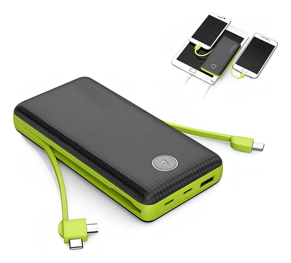 Carregador Portátil Usb-c/usb 20000mah Carregamento Rápido Cor Preto E Verde