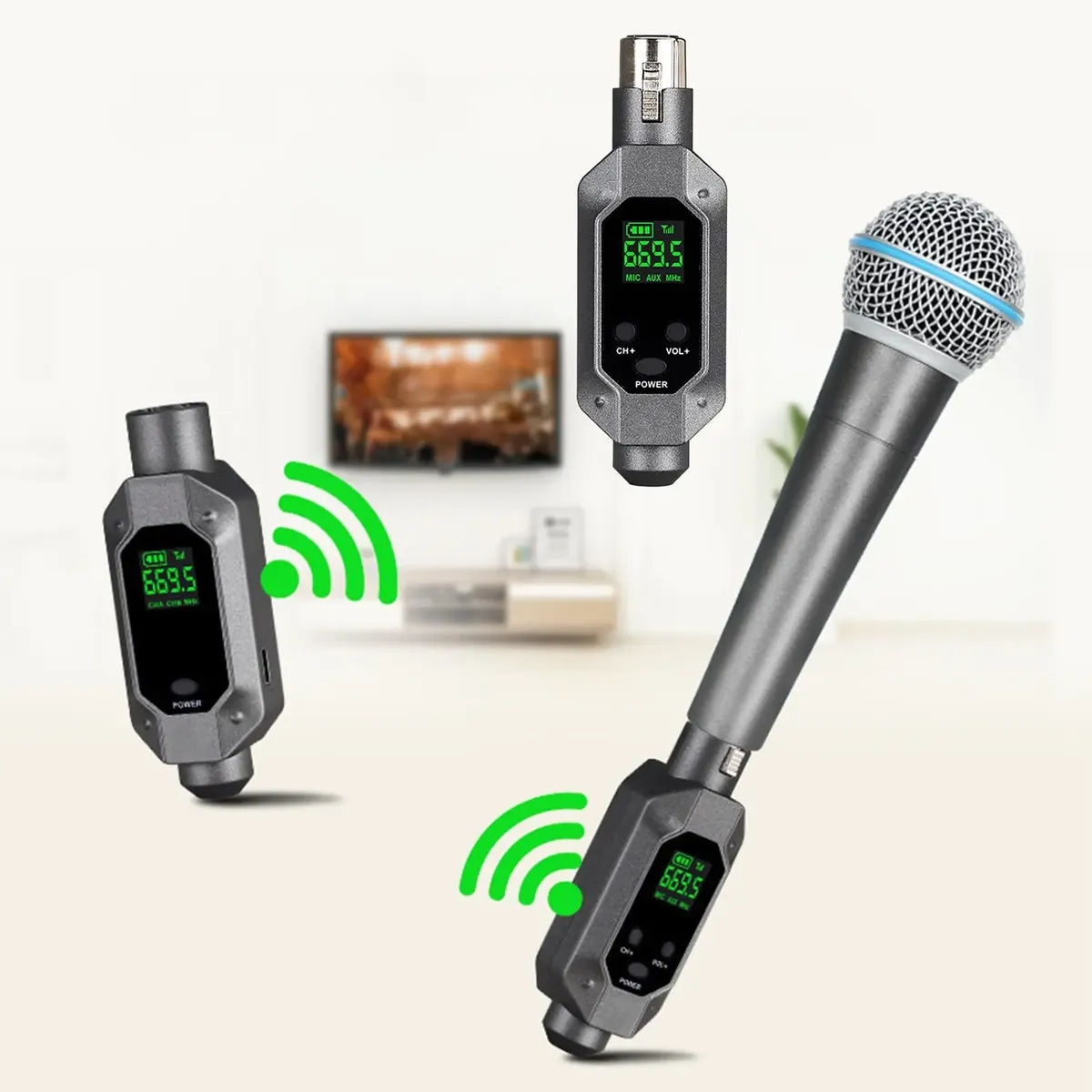 Adaptador Conversor Microfone P/Sistema Sem Fio 3 Peças( Não acompanha Plug P10