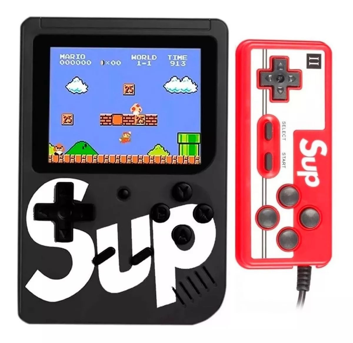 Mini Video Game Portátil Sup C/ 400 jogos + 1 Controle Para 2 Jogadores