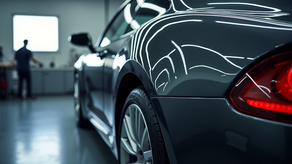 High angle view of a car applying a ceramic coating