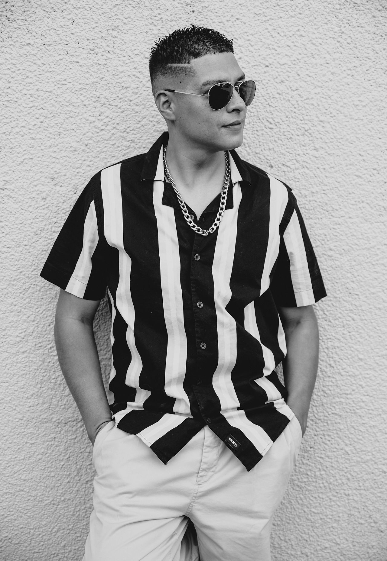 Black and white portrait photoshoot for album cover and music video social media promotion