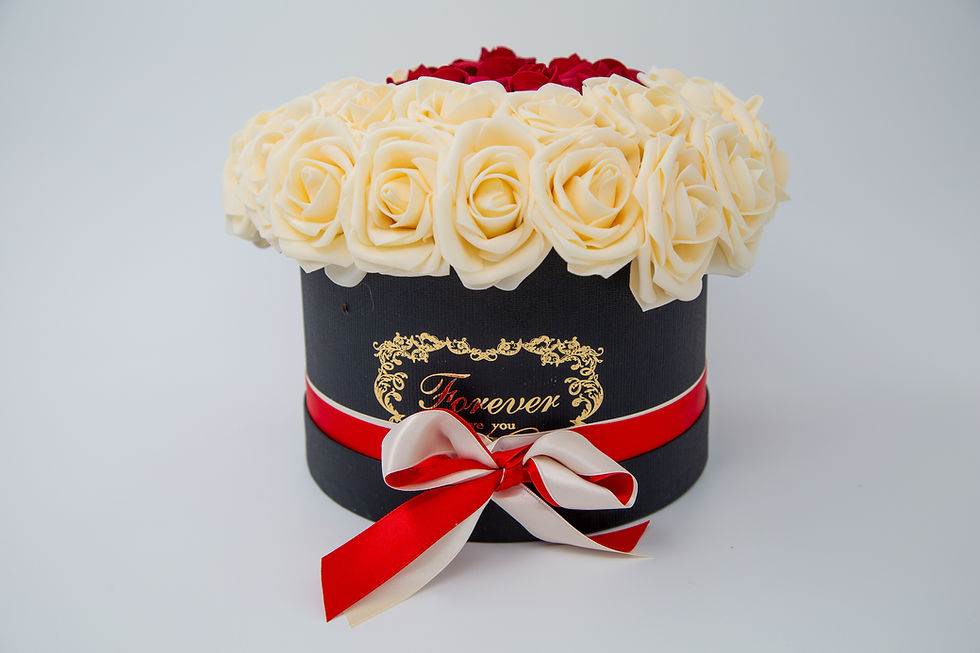 Thumbnail: Stacey Red & Champagne Rose  Flower Box