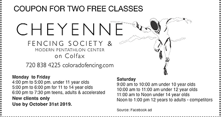 Coupon 2 Free Classes Exp Oct 31, 2019.p