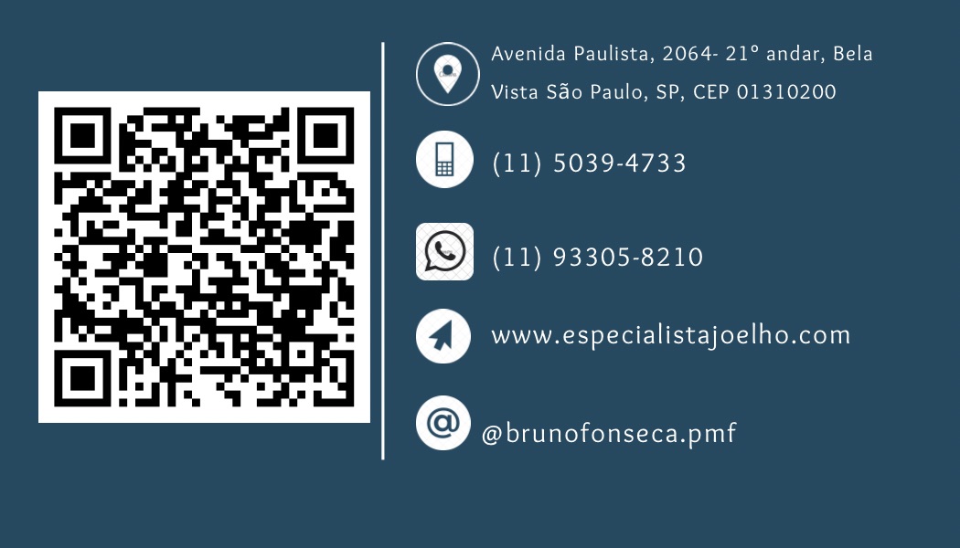 QR code e contatos do Dr. Bruno Fonseca, ortopedista de joelho.
