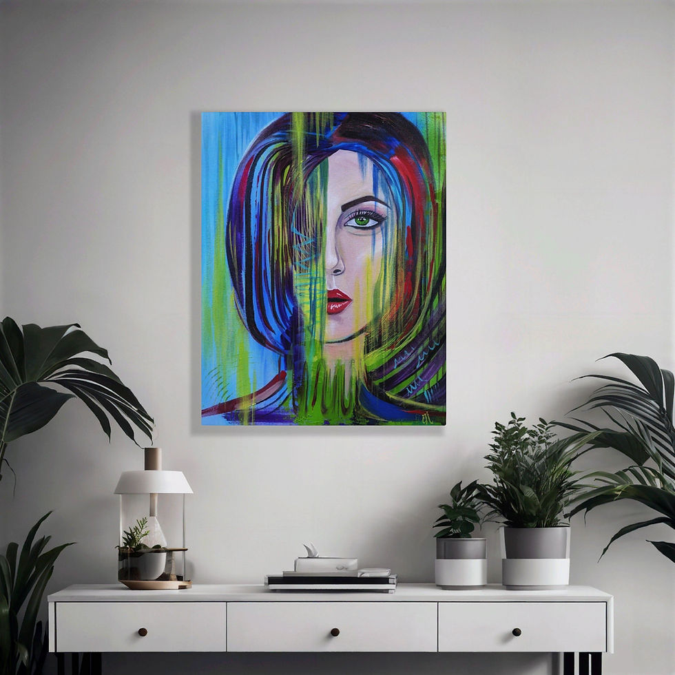 Thumbnail: Abstract Portrait Painting – Contemporary Artwork – Carla Nelson Studio 